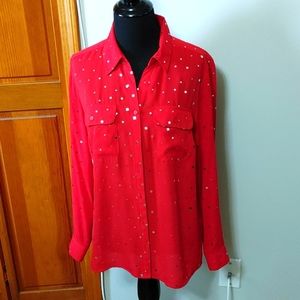 Sparkling red blouse